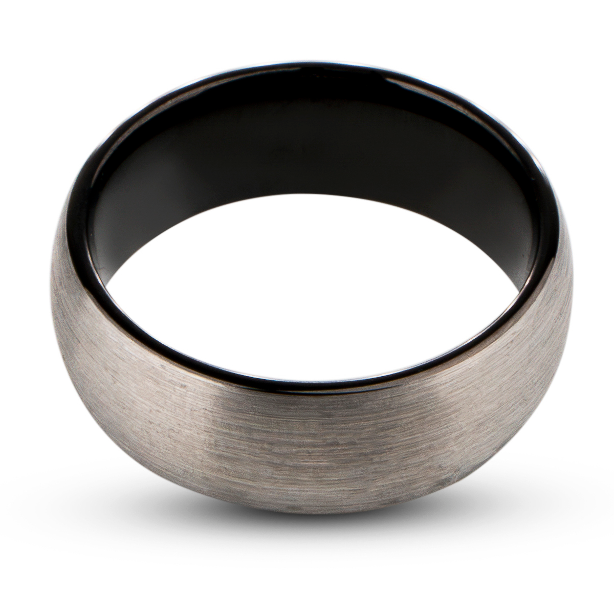 Wolfraam Ring met Geborsteld Staal - Zwart (Tungsten)