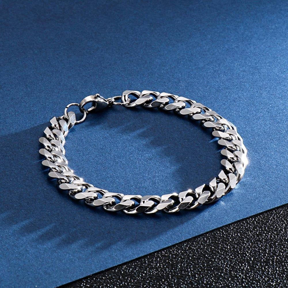 Cuban Link Armband - Dikke Schakels - Staal - Zilver Kleurig - TrendFox