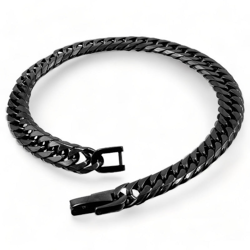 Cuban Link Armband - Strakke Schakels - Zwart - TrendFox