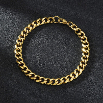 Cuban Link Dikke Schakel Ketting + Armband Set - Goud Kleurig - TrendFox