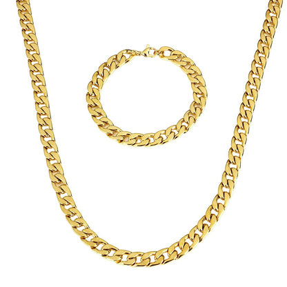 Cuban Link Ketting + Armband Set - Goud Kleurig - TrendFox