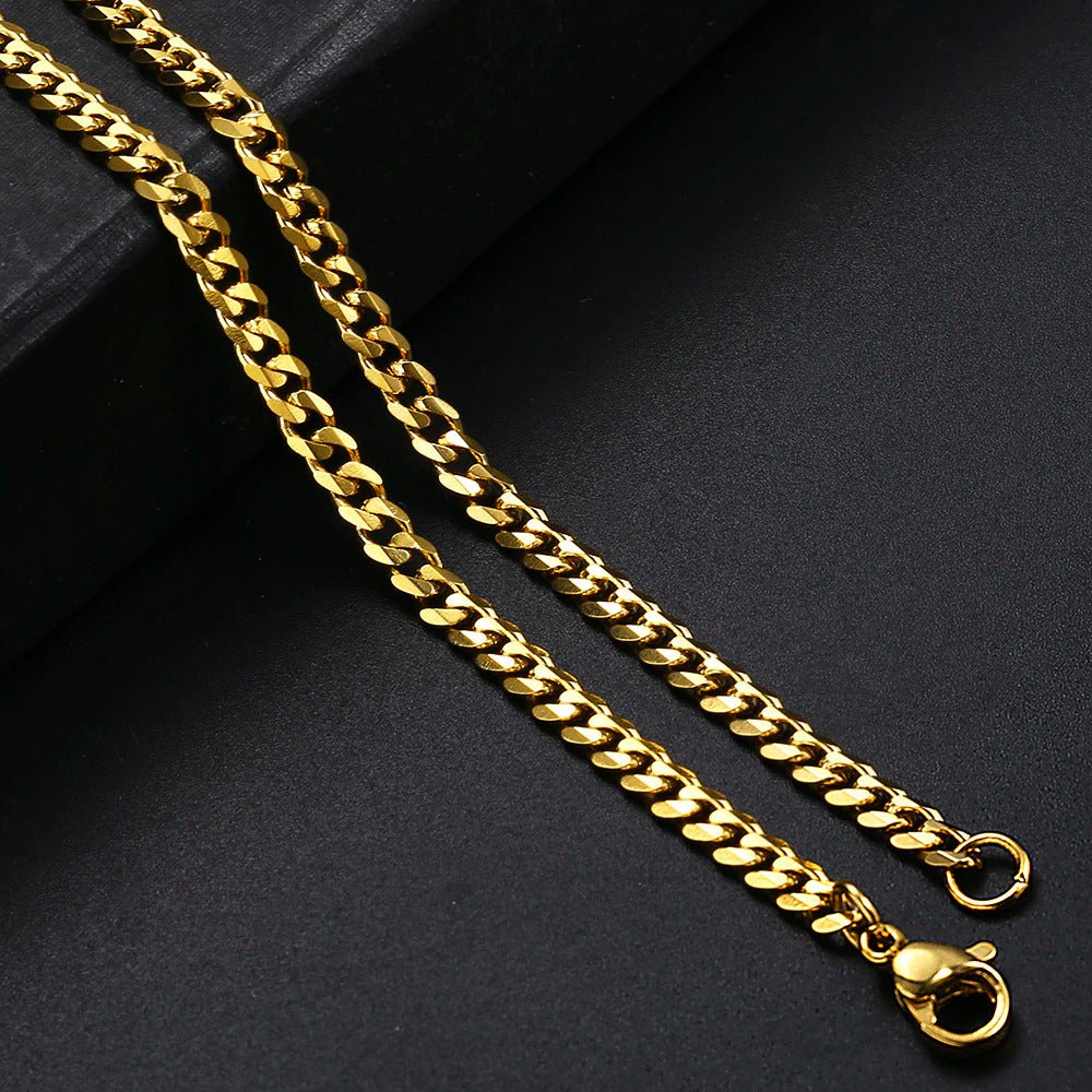 Cuban Link Ketting - Dikke Schakels - Staal - Goud Kleurig - TrendFox