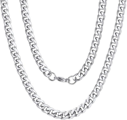 Cuban Link Ketting - Dikke Schakels - Staal - Zilver Kleurig - TrendFox