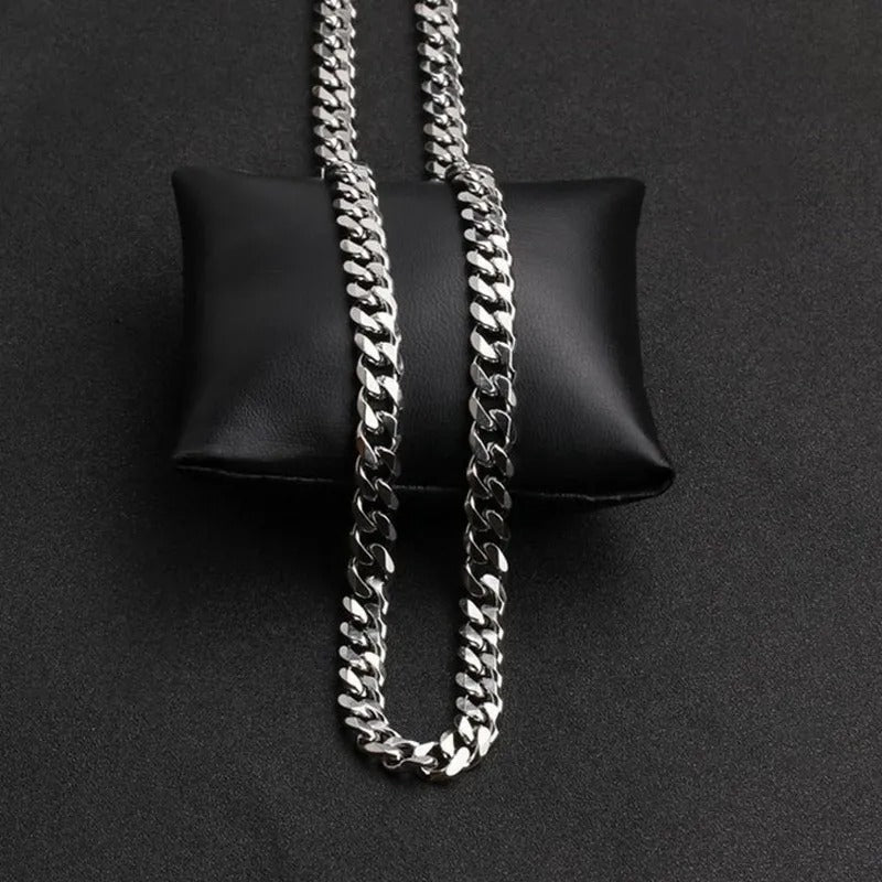 Cuban Link Ketting - Dikke Schakels - Staal - Zilver Kleurig - TrendFox