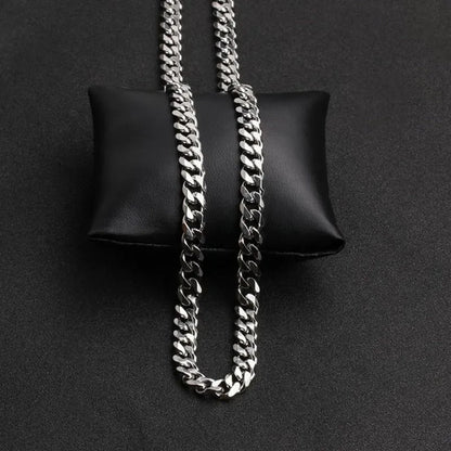 Cuban Link Ketting - Dikke Schakels - Staal - Zilver Kleurig - TrendFox