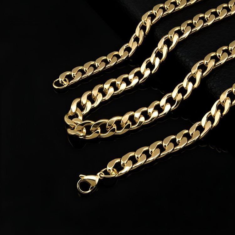 Cuban Link Ketting - Staal - Goud Kleurig - TrendFox