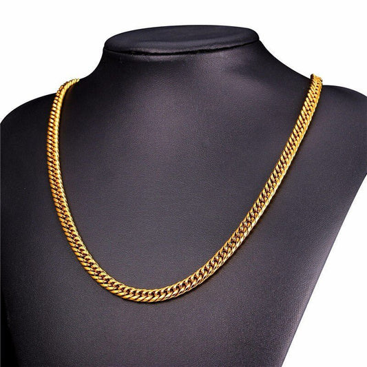 Klassieke Heren Ketting - Staal - Goud Kleurig - TrendFox