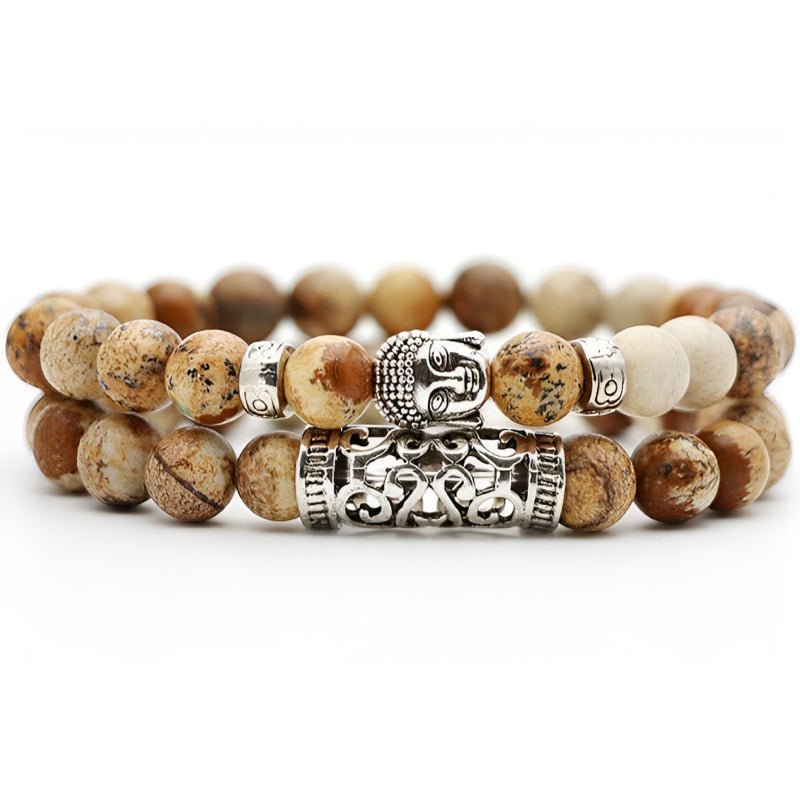 Kralen Armband met Buddha Beeld - Bruin - TrendFox