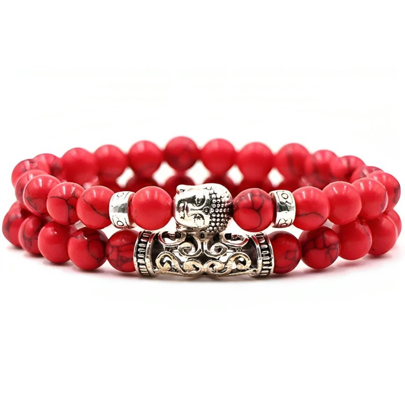 Kralen Armband met Buddha Beeld - Fel Rood - TrendFox