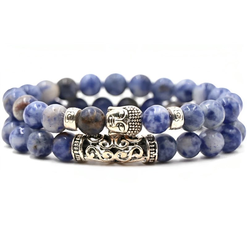 Kralen Armband met Buddha Beeld - Glans Blauw - TrendFox