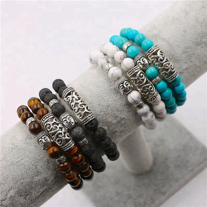 Kralen Armband met Buddha Beeld - Lava - TrendFox