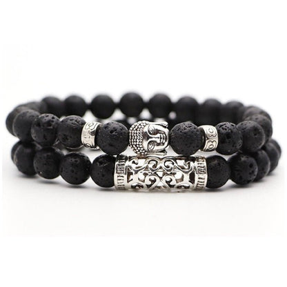 Kralen Armband met Buddha Beeld - Lava - TrendFox