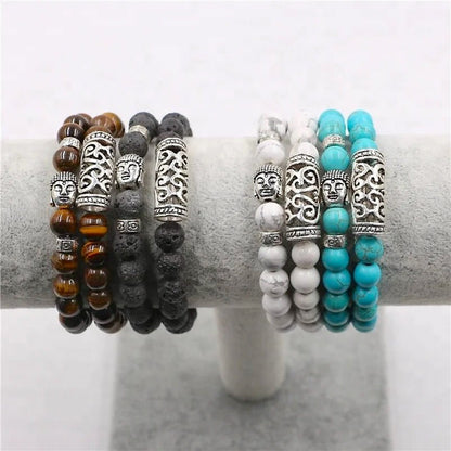 Kralen Armband met Buddha Beeld - Lava - TrendFox