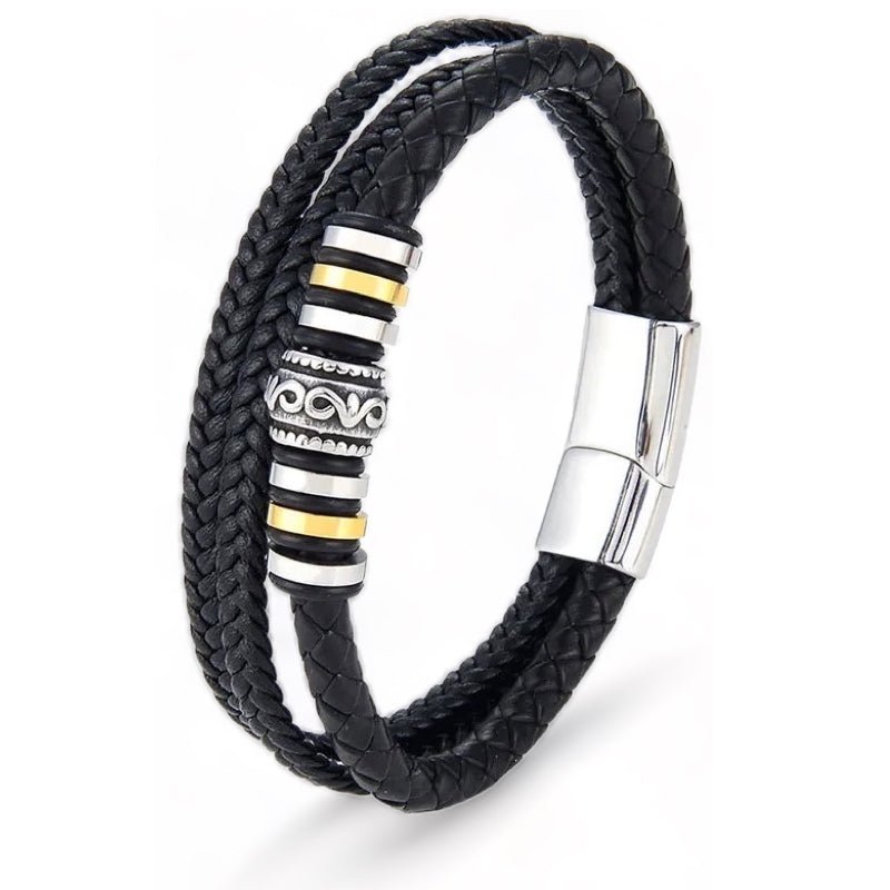 Leren Armband met Sierlijke Accenten - Zilver Kleurige Sluiting - TrendFox