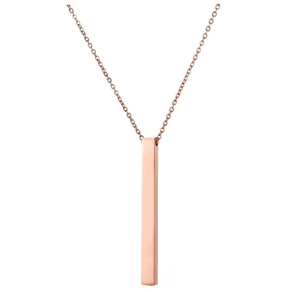 Long Bar Ketting met Hanger - Rosé Goud Kleurig - TrendFox