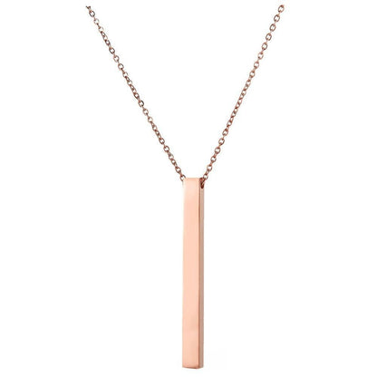 Long Bar Ketting met Hanger - Rosé Goud Kleurig - TrendFox