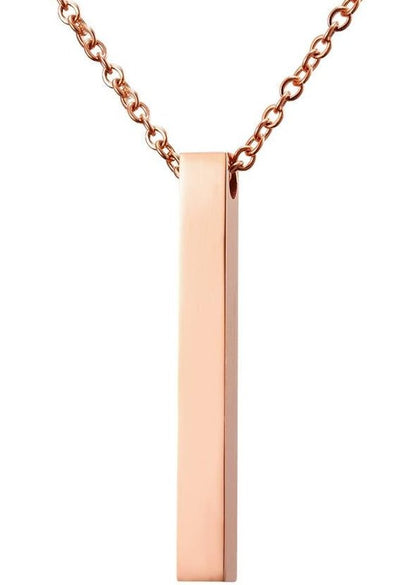 Long Bar Ketting met Hanger - Rosé Goud Kleurig - TrendFox