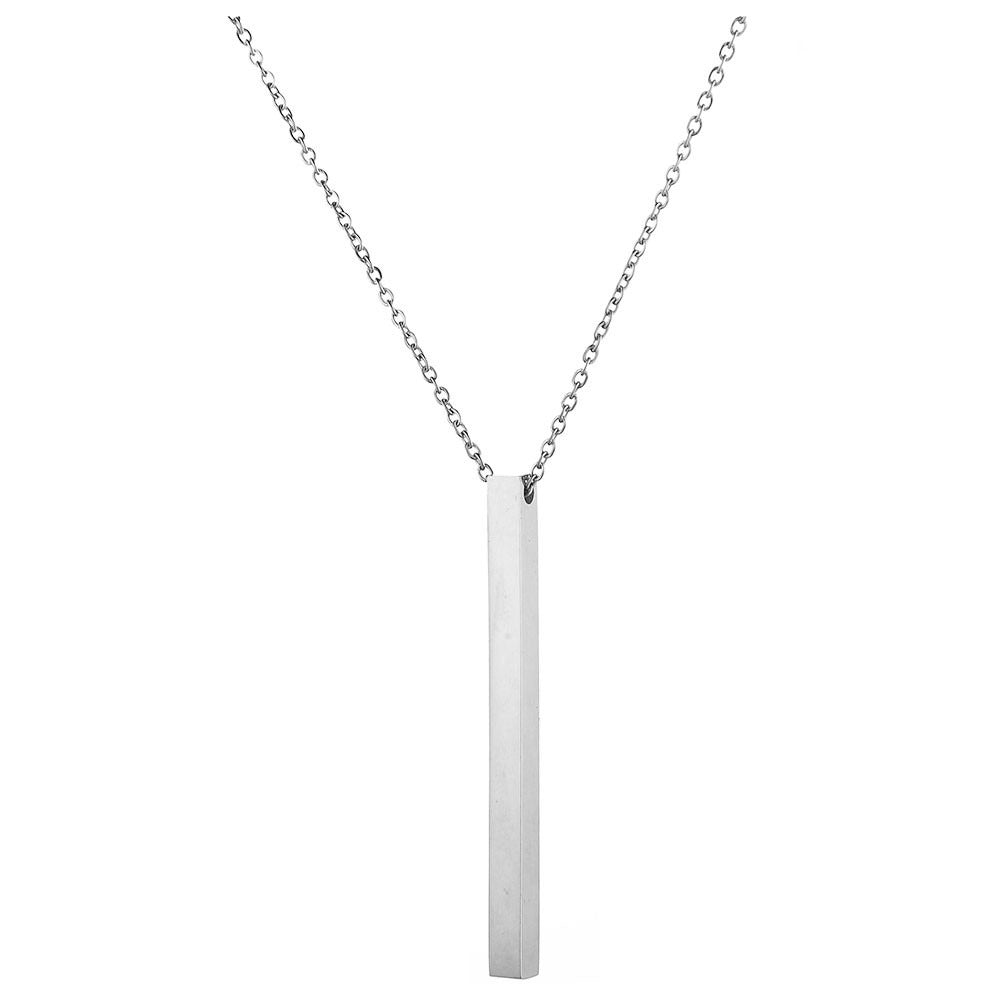 Long Bar Ketting met Hanger - Zilver Kleurig - TrendFox