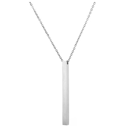 Long Bar Ketting met Hanger - Zilver Kleurig - TrendFox