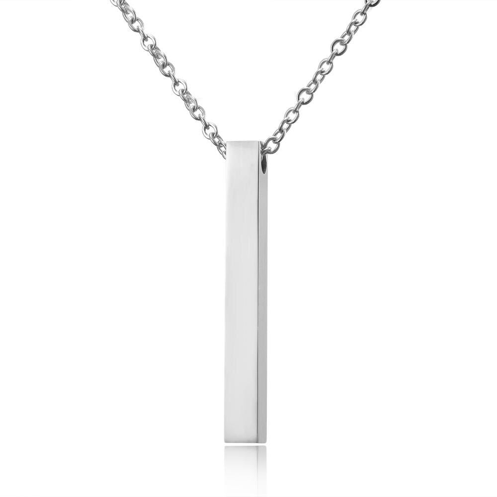 Long Bar Ketting met Hanger - Zilver Kleurig - TrendFox