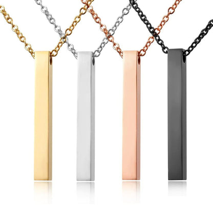 Long Bar Ketting met Hanger - Zwart - TrendFox