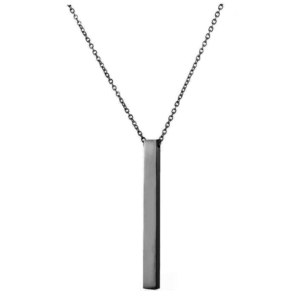 Long Bar Ketting met Hanger - Zwart - TrendFox