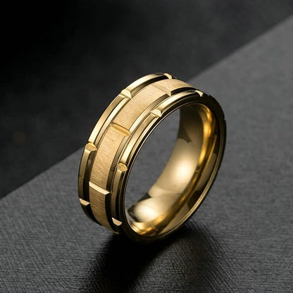 Ring met Geometrische Versiering - Goud Kleurig - TrendFox