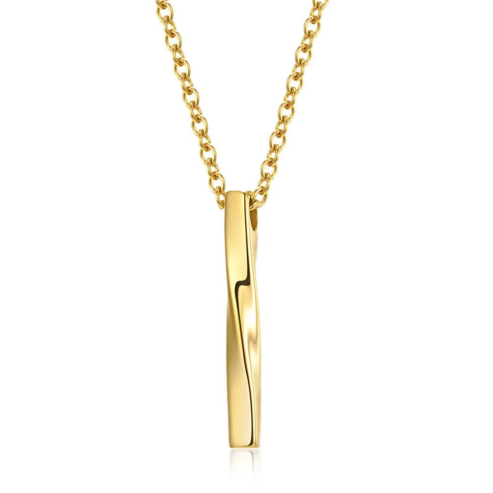 Twisted Long Bar Ketting - Goud Kleurig - TrendFox