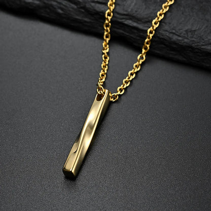 Twisted Long Bar Ketting - Goud Kleurig - TrendFox