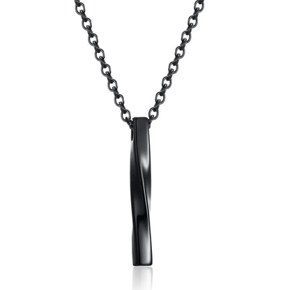 Twisted Long Bar Ketting - Zwart - TrendFox